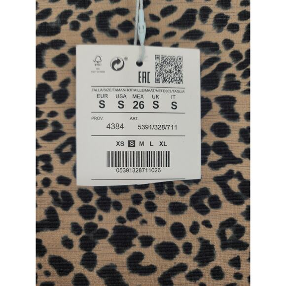 Pull & Bear Leopard Print Tiered Maxi Dress Women’s Size Small - Picture 6 of 11